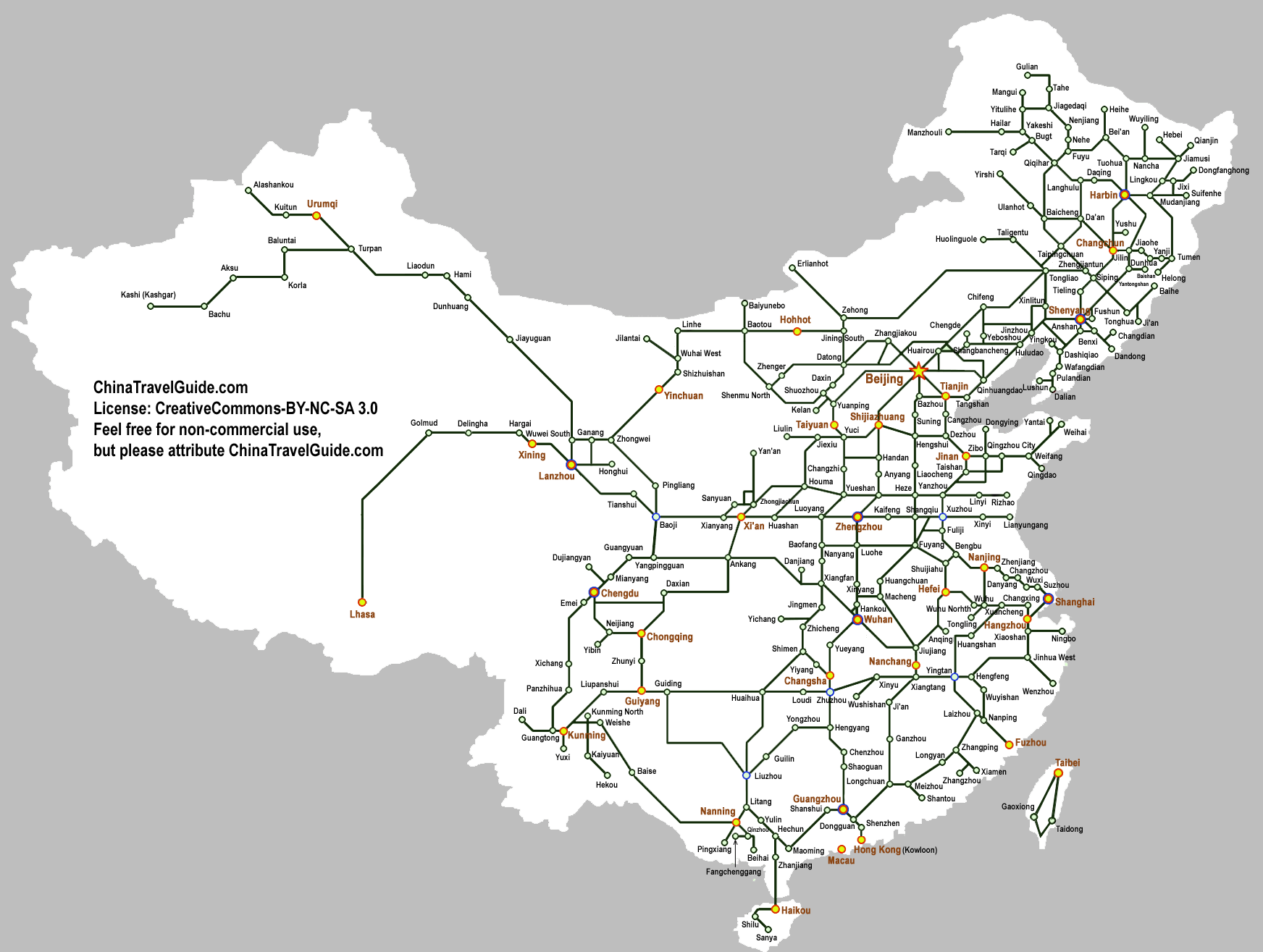 China Railway Map