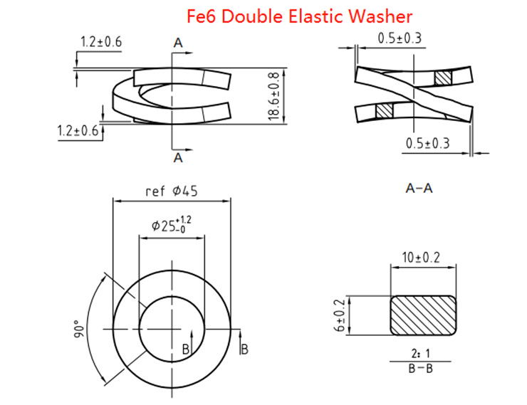 Fe6 Double Spring Washer, Elastic Washer Manufacturer - Anyang Railway Equipment