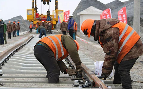Anyang Railway Equipment Co., Ltd(AT) provided rail fastening system for New Karamay-Tacheng Railway Project