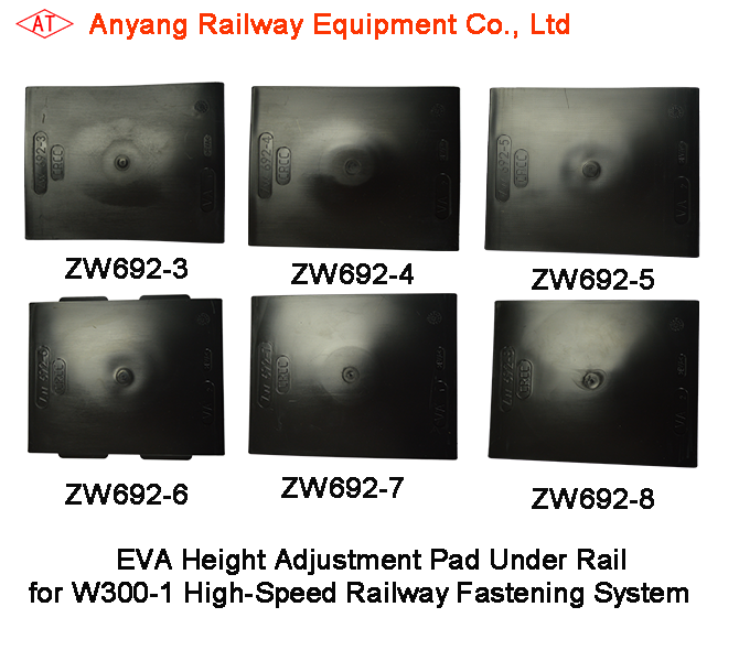 Height Adjustment Pad Unde Rail for W300-1 High-Speed Railway Rail Fastening System