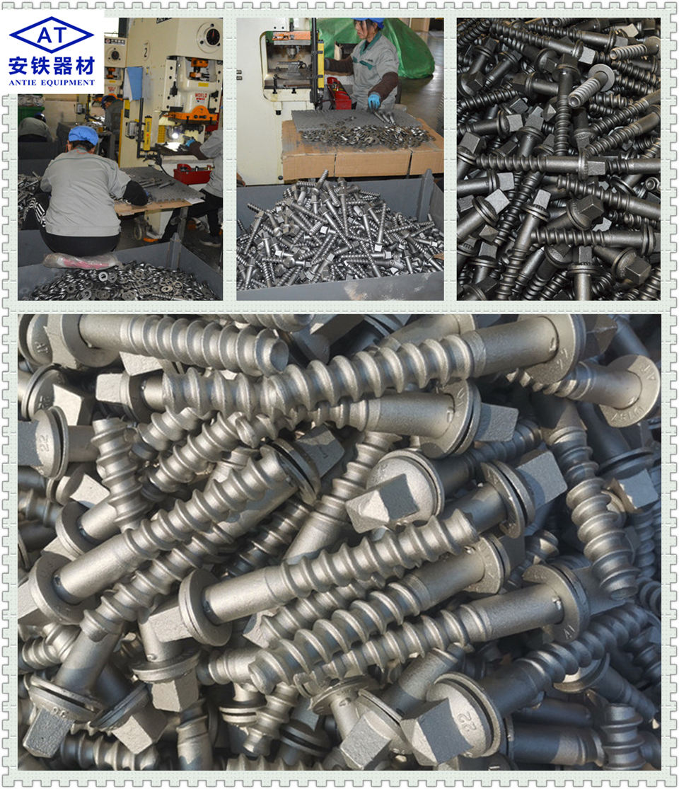 SS35 Rail Screw Spike with Uls7 Washer Manufacturer - Anyang Railway Equipment